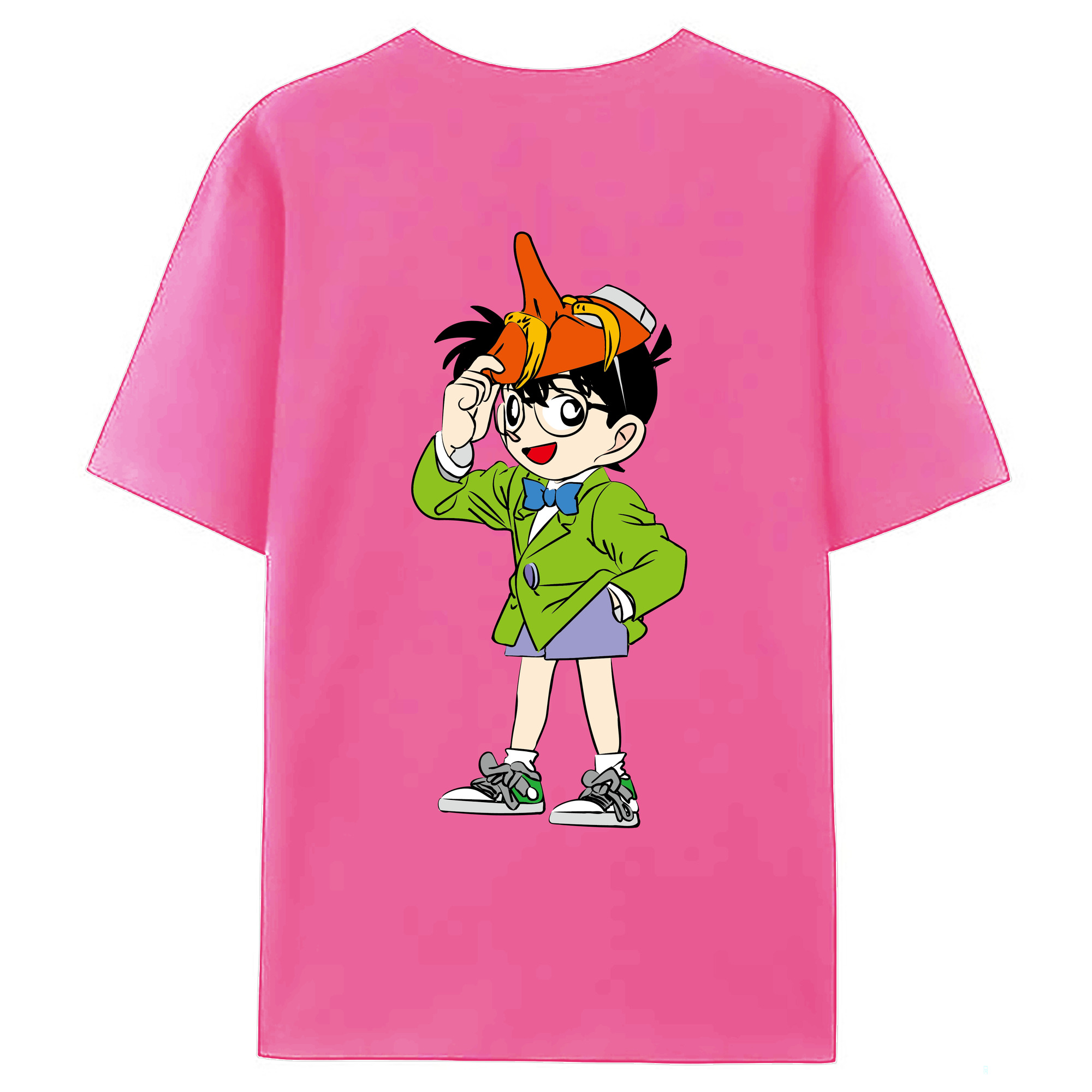 （画像用） 名探偵コナン 江戸川 コナン Detective Conan Conan Edogawa レディース半袖Tシャツ(バックプリント)